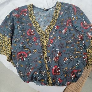 Beautiful flower and cheetah print shirt